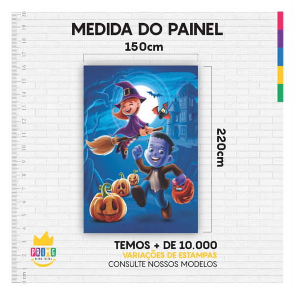 Painel de Festa Retangular 3D Halloween casadinho 1,50m x 2,20 - Image 4