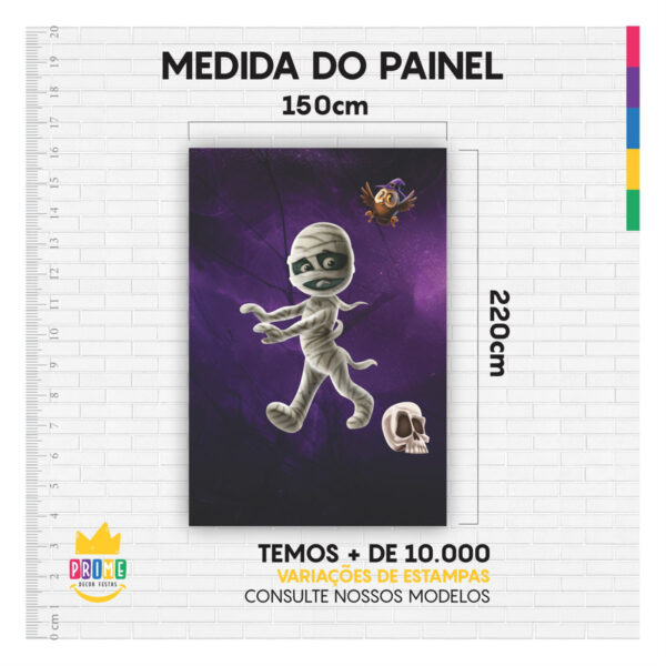Painel de Festa Retangular 3D Halloween casadinho 1,50m x 2,20 - Image 4