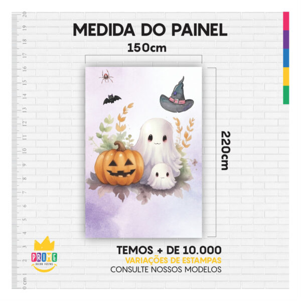 Painel de Festa Retangular 3D Halloween casadinho 1,50m x 2,20 - Image 4