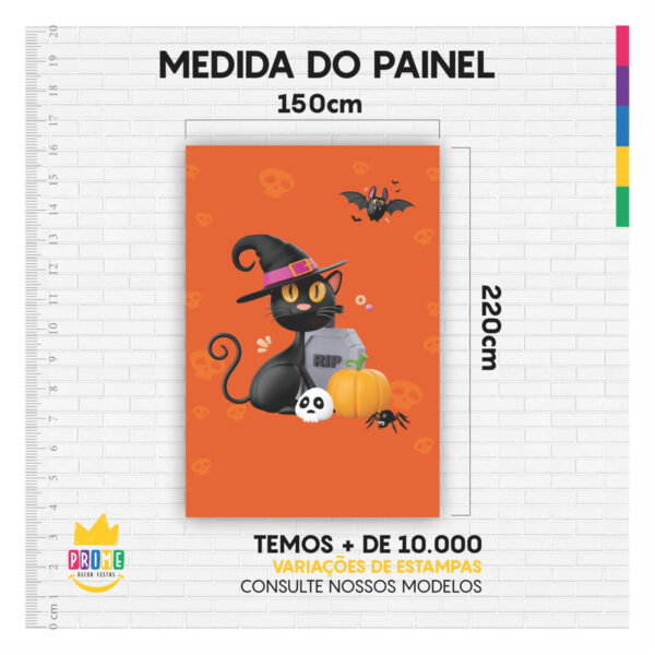 Painel de Festa Retangular 3D Halloween casadinho 1,50m x 2,20 - Image 4