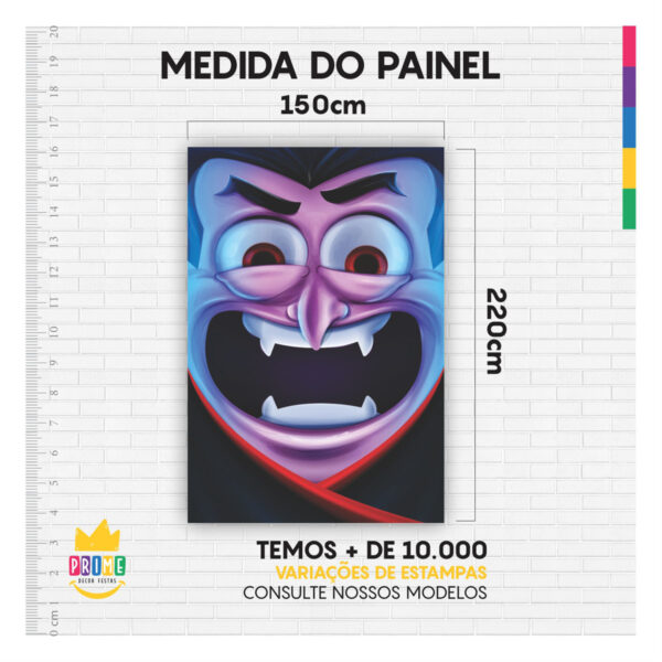 Painel de Festa Retangular 3D Halloween casadinho 1,50m x 2,20 - Image 4
