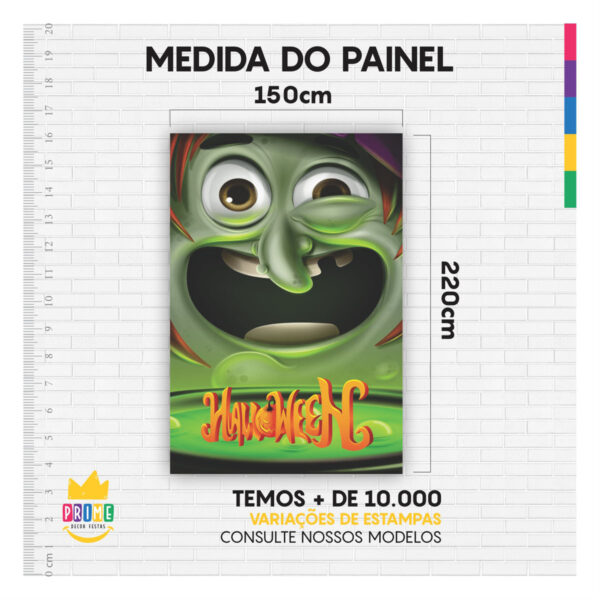 Painel de Festa Retangular 3D Halloween casadinho 1,50m x 2,20 - Image 4