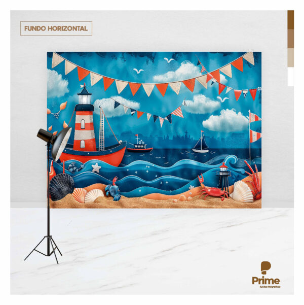Fundo Fotográfico Cenário Marinheiro Tecido 2,20m x 1,50m F1042 - Image 4