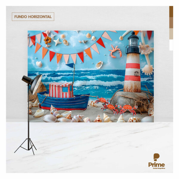 Fundo Fotográfico Cenário Marinheiro Tecido 2,20m x 1,50m F1039 - Image 4