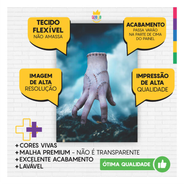 Painel de Festa Retangular 3D Halloween casadinho 1,50m x 2,20 - Image 3