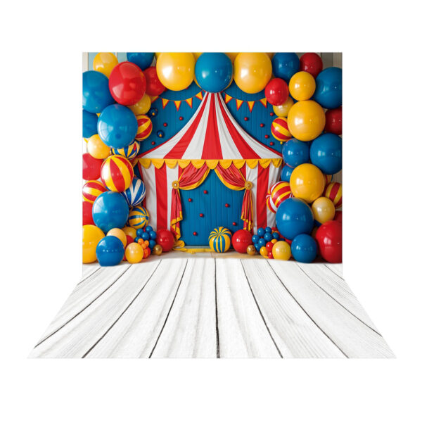 Fundo Fotográfico Circo Balões Tecido 2,20m x 1,50m F1206