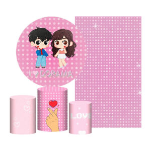 Kit Meus Dorama Painel Redondo Trio Capas Retangular Tecido