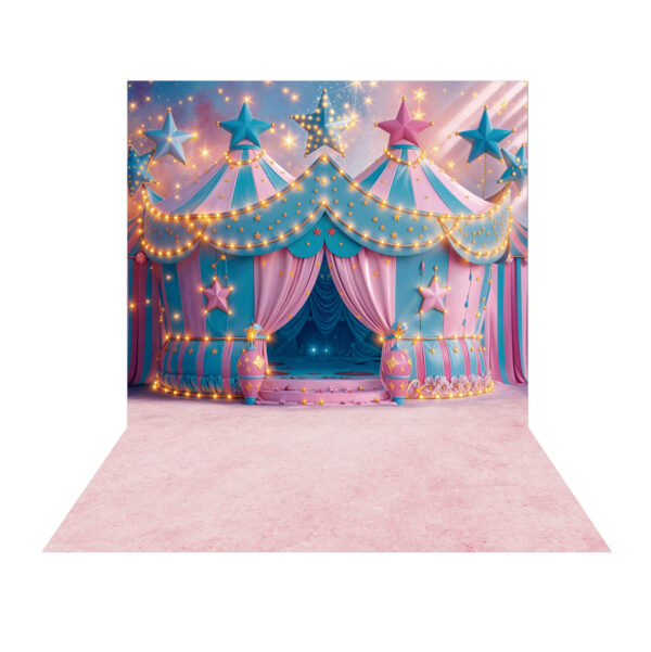 Fundo Fotográfico Circo Rosa Tecido 2,20m x 1,50m F1215