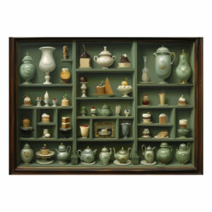 Fundo Fotográfico Cenário 3D Estante Cozinha em Tecido Sublimado 2,20m X1,50m CN55