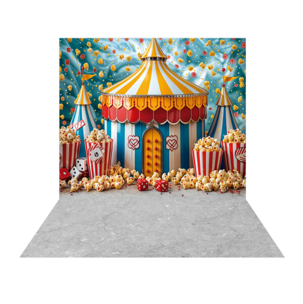 Fundo Fotográfico Circo Pipoca Tecido 2,20m x 1,50m F1208