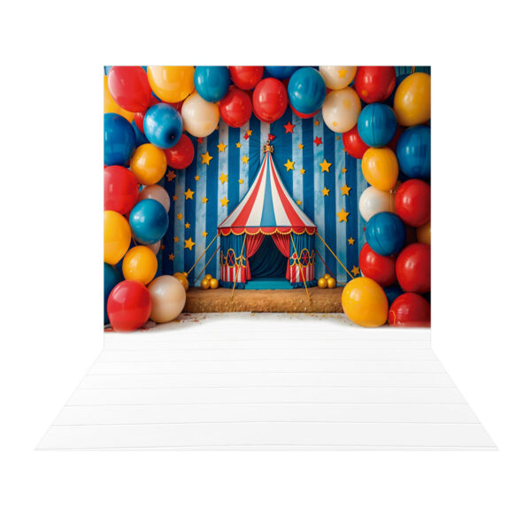 Fundo Fotográfico Circo Balões Tecido 2,20m x 1,50m F1209
