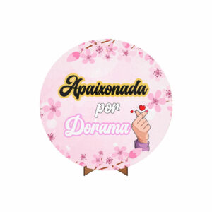 Painel Redondo 3D Dorama Tecido 50cm X 50cm Com Suporte MDF