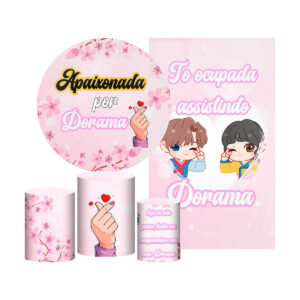 Kit Meus Dorama Painel Redondo Trio Capas Retangular Tecido