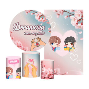 Kit Meus Dorama Painel Redondo Trio Capas Retangular Tecido