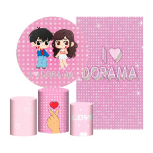Kit Meus Dorama Painel Redondo Trio Capas Retangular Tecido