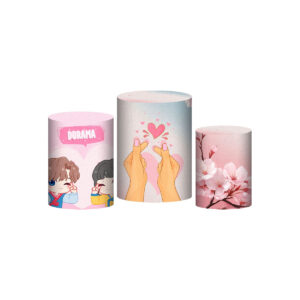 Trio Capa Cilindro Dorama 3D Com Elástico Em Tecido