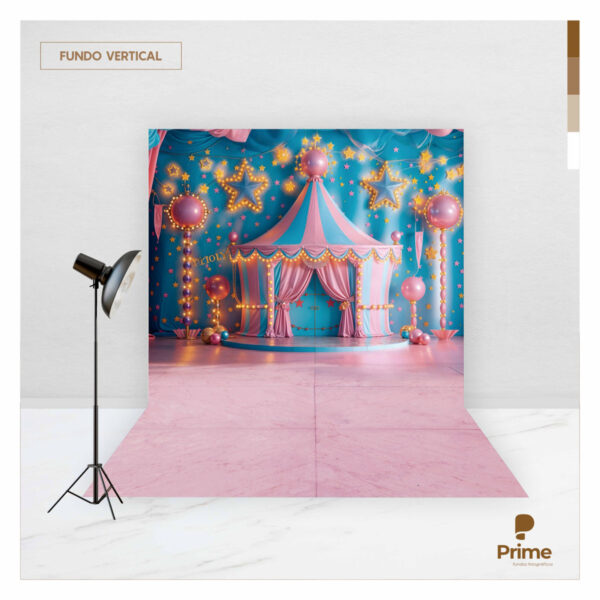 Fundo Fotográfico Circo Rosa Tecido 2,20m x 1,50m F1216 - Image 2