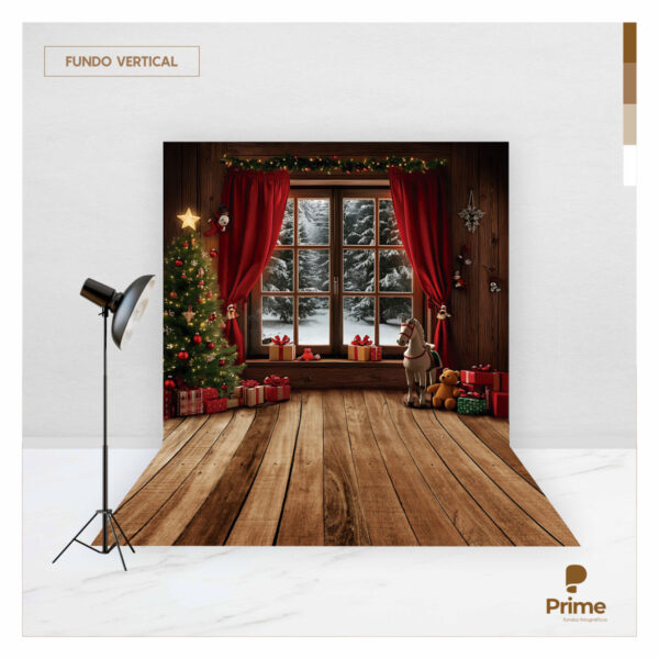 Fundo Fotográfico Natal Janela Tecido 2,20m x 1,50m F1245 - Image 2