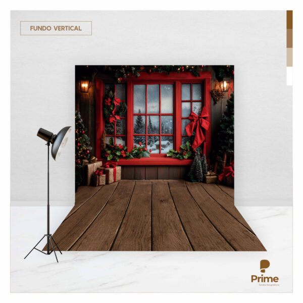 Fundo Fotográfico Natal Janela Tecido 2,20m x 1,50m F1241 - Image 2