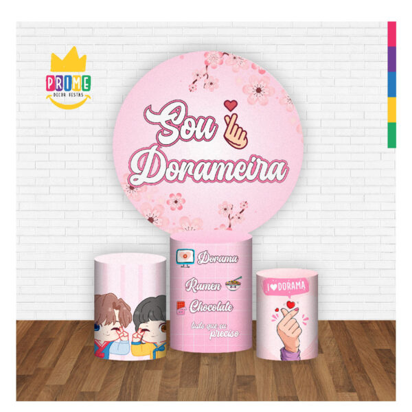 Trio Capa Cilindro + Painel Redondo Dorama 3D 1,50m Veste Fácil - Image 2