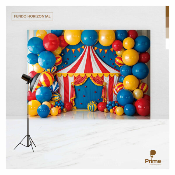 Fundo Fotográfico Circo Balões Tecido 2,20m x 1,50m F1206 - Image 4