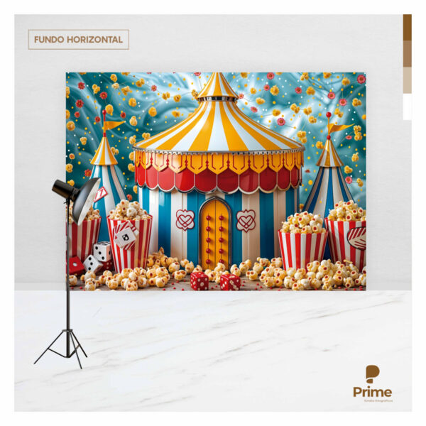 Fundo Fotográfico Circo Pipoca Tecido 2,20m x 1,50m F1208 - Image 4