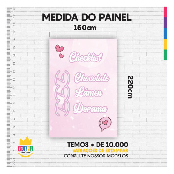 Painel de Festa Retangular Dorama 3D casadinho 1,50m x 2,20 - Image 4