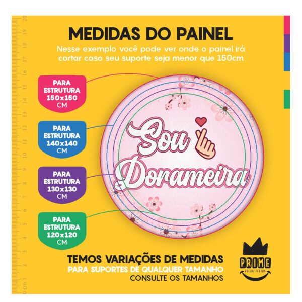 Trio Capa Cilindro + Painel Redondo Dorama 3D 1,50m Veste Fácil - Image 4