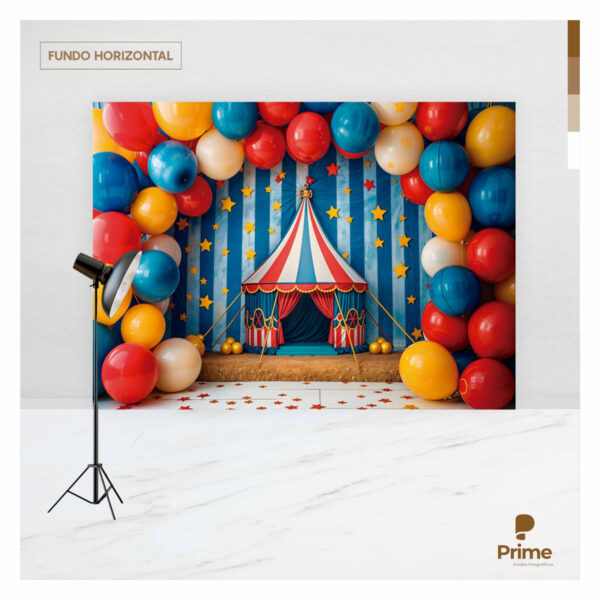 Fundo Fotográfico Circo Balões Tecido 2,20m x 1,50m F1209 - Image 4