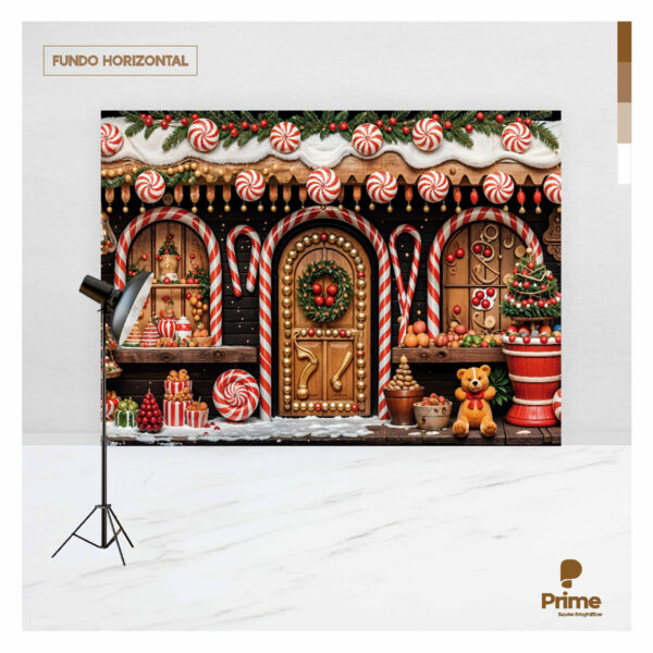 Fundo Fotográfico Natal Candy Tecido 2,20m x 1,50m F1270 - Image 4
