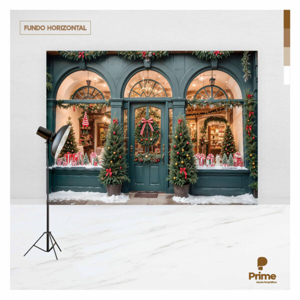 Fundo Fotográfico Natal Fachada Loja 2,20m x 1,50m F1265 - Image 4