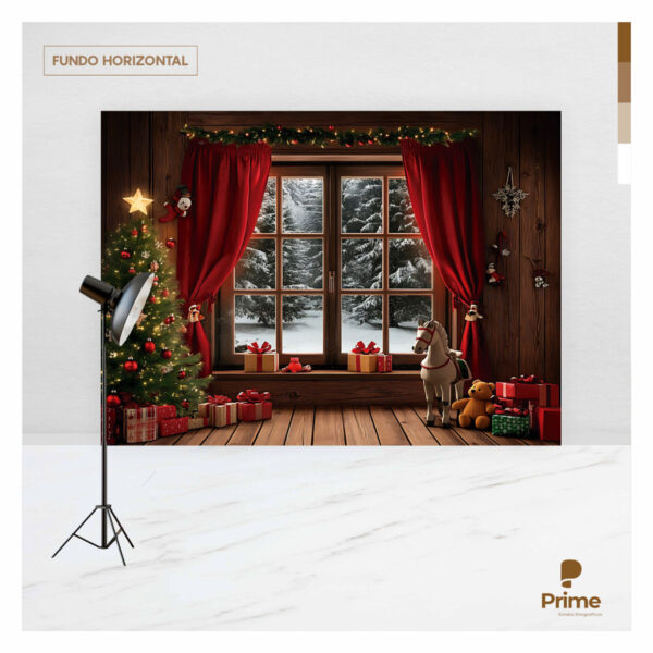 Fundo Fotográfico Natal Janela Tecido 2,20m x 1,50m F1245 - Image 4