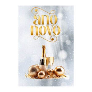 Painel de Festa Retangular Ano Novo Reveillon 3D 1,50m x 2,20 Casadinho