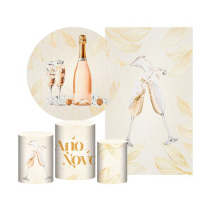 Kit Ano Novo Painel Redondo + Trio Capas + Retangular Tecido