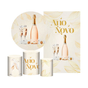 Kit Ano Novo Painel Redondo + Trio Capas + Retangular Tecido