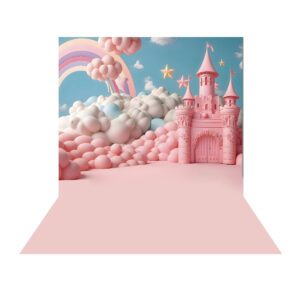 Fundo Fotográfico Castelo Rosa Tecido 2,20m x 1,50m F1320