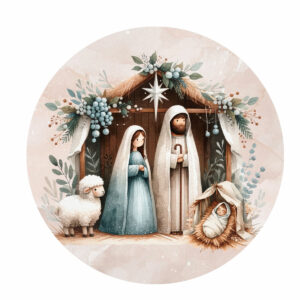 Painel Redondo Natal Decoração 3D Tecido 1,50m x 1,50m