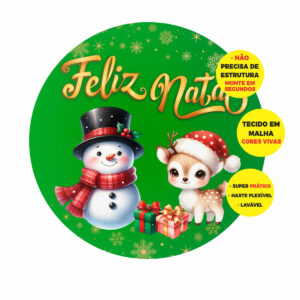 Painel Abre Fácil Natal 3D Redondo 1,50 X 1,50m