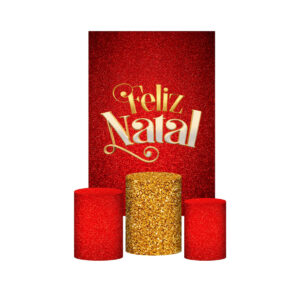 Kit Casado Natal 3d Trio Capa Cilindro + Retangular Tecido