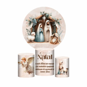 Trio Cilindro + Painel Redondo Natal 3D 1,50m Veste Fácil (cópia)