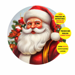Painel Abre Fácil Natal 3D Redondo 1,50 X 1,50m