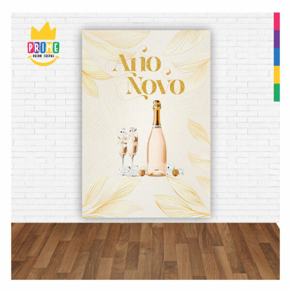 Painel de Festa Retangular Ano Novo Reveillon 3D 1,50m x 2,20 Casadinho - Image 2