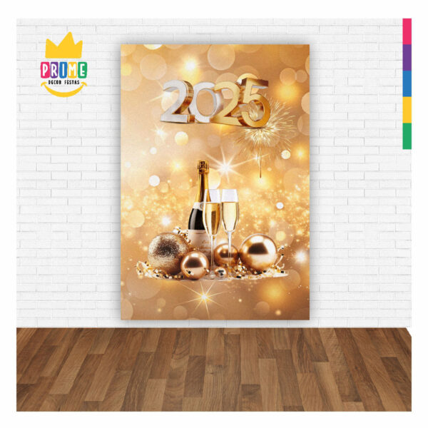 Painel de Festa Retangular Ano Novo Reveillon 3D 1,50m x 2,20 Casadinho - Image 2