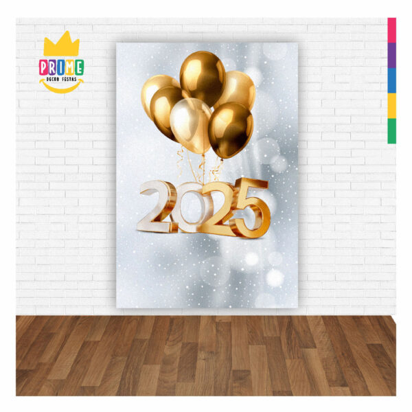 Painel de Festa Retangular Ano Novo Reveillon 3D 1,50m x 2,20 Casadinho - Image 2