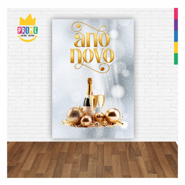 Painel de Festa Retangular Ano Novo Reveillon 3D 1,50m x 2,20 Casadinho - Image 2