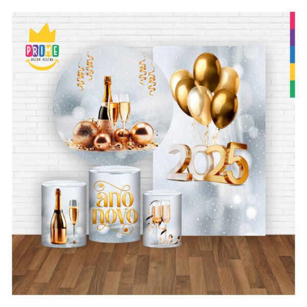 Kit Ano Novo Painel Redondo + Trio Capas + Retangular Tecido - Image 2