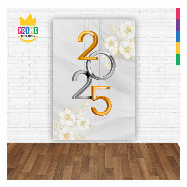 Painel de Festa Retangular Ano Novo Reveillon 3D 1,50m x 2,20 Casadinho - Image 2