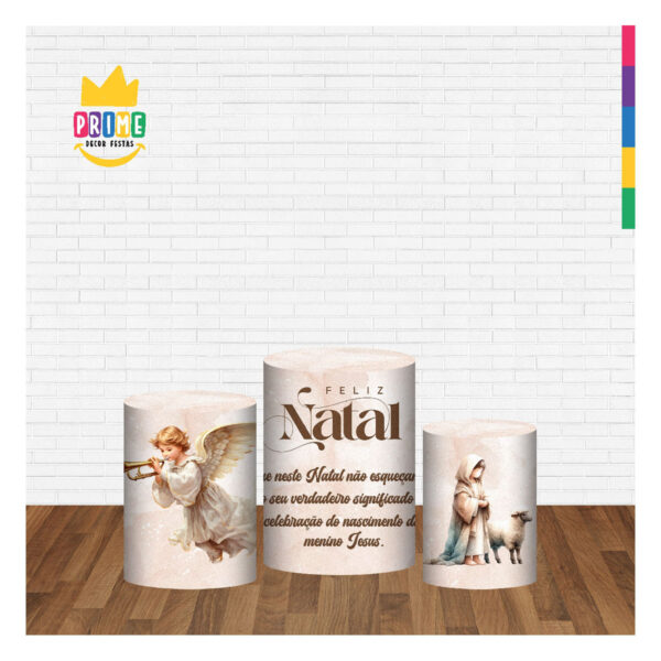 Trio Capa Cilindro Natal 3D Em Tecido Com Elástico - Image 2