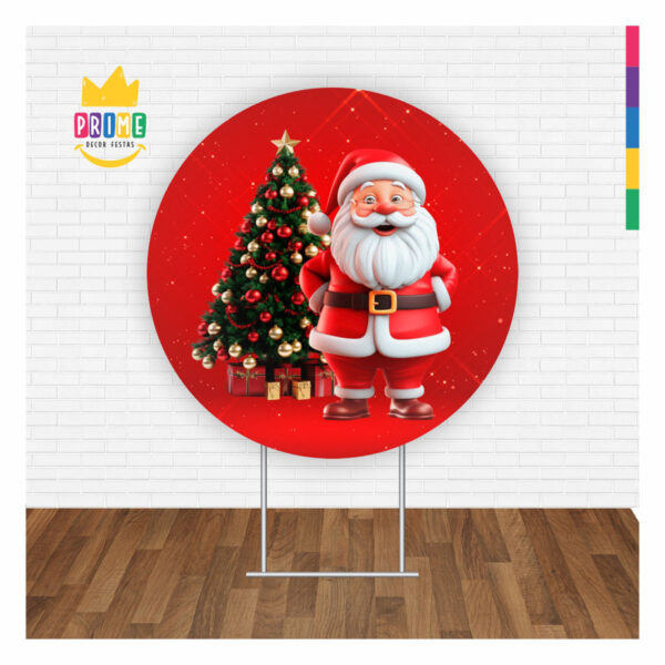 Painel Redondo Natal Decoração 3D Tecido 1,50m x 1,50m - Image 2