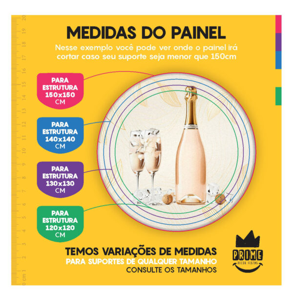 Trio Cilindro + Painel Redondo Ano Novo Reveillon 3D 1,50m Veste Fácil - Image 4